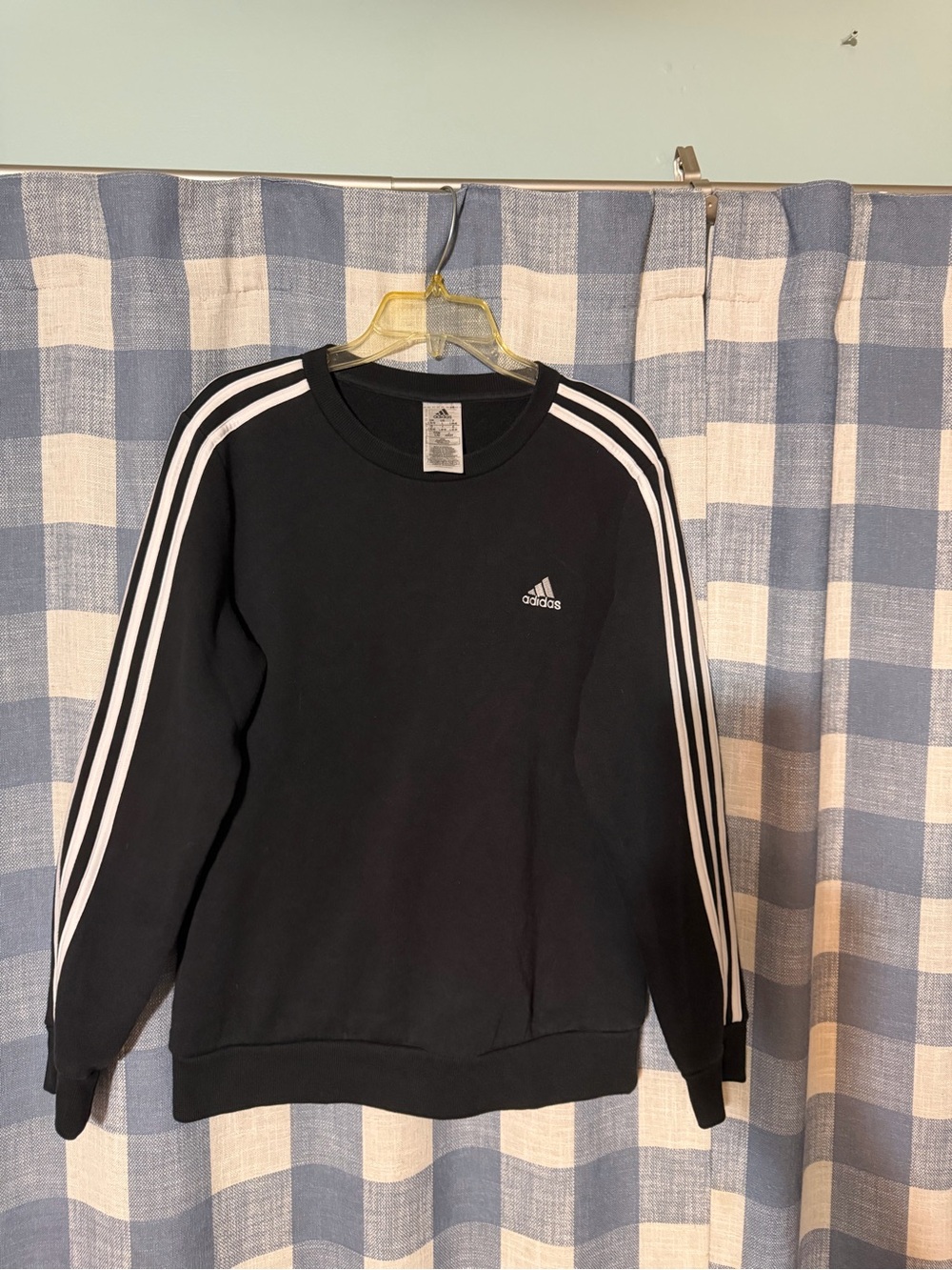 Adidas Women’s Black Crewneck Sweatshirt with Signature 3-Stripes